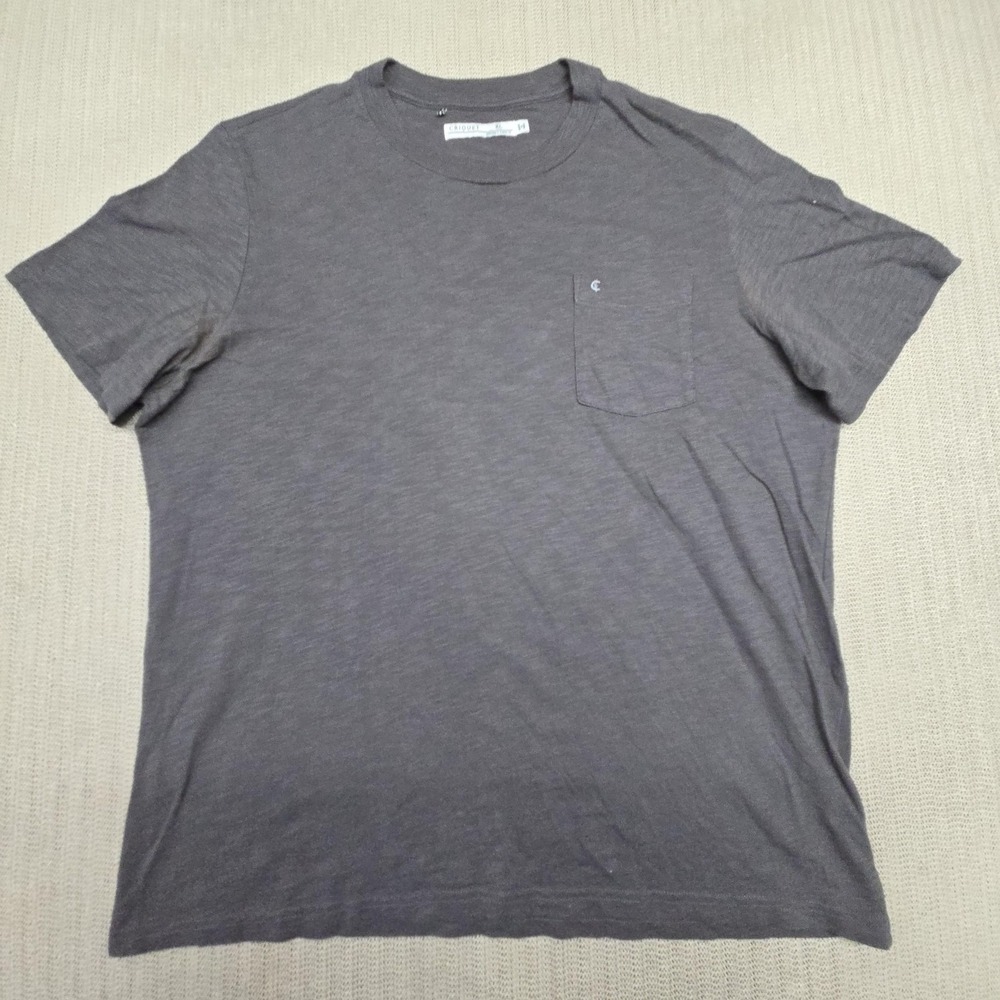 Criquet Shirt Mens XL Gray Pocket Logo Lightweight Crewneck Jersey Casual Tee
